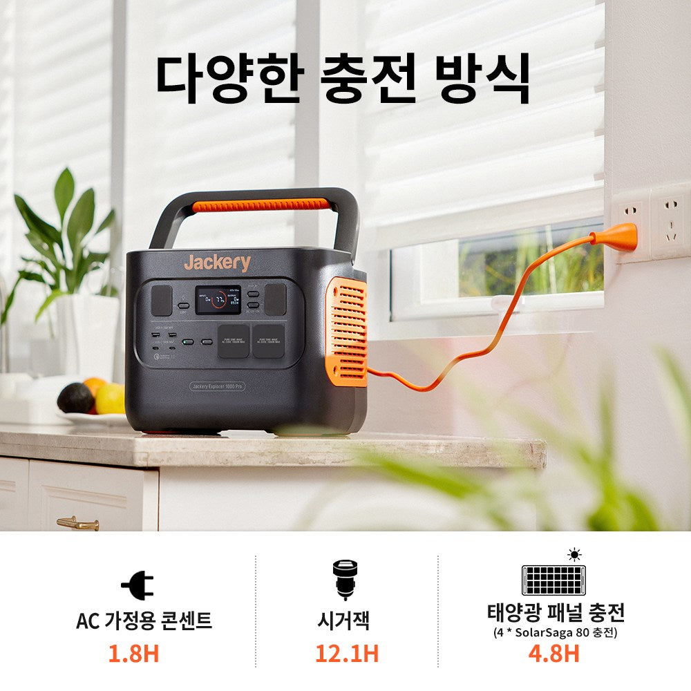 Jackery  Solar Generator 1000 Pro 휴대용 파워뱅크 세트 1000 Pro+80W 태양광패널
